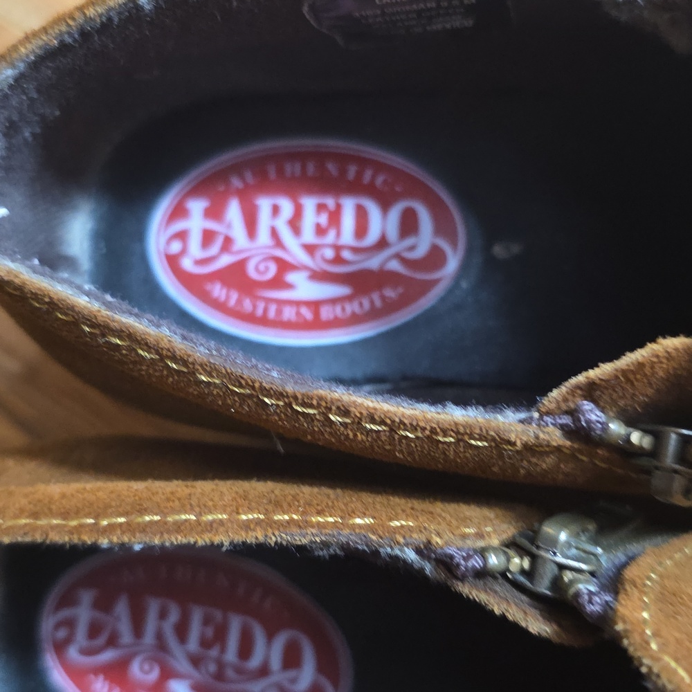 Laredo Ryder Brown Suede Ankle Western Boots Womens 9.5 - Picture 2 of 9